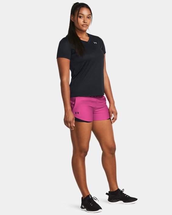 Damen UA Play Up 3.0 Shorts, Pink, pdpMainDesktop image number 2